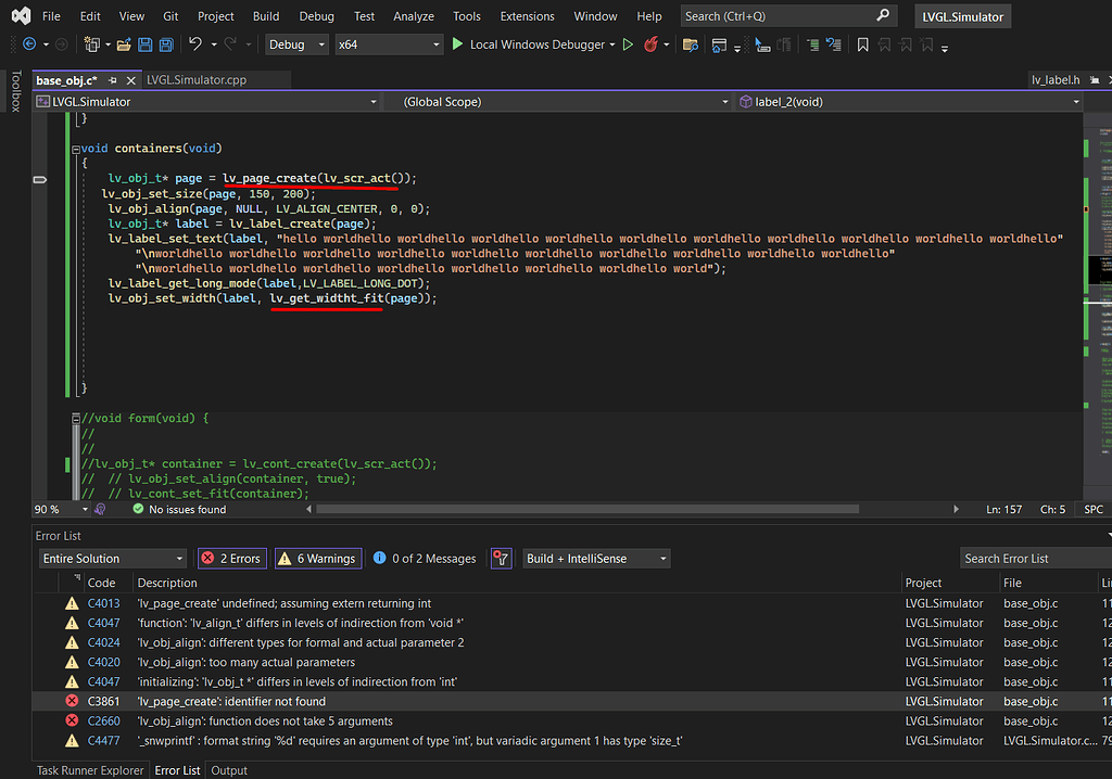 Some functions don't appear on Visual Studio - Get started - LVGL Forum