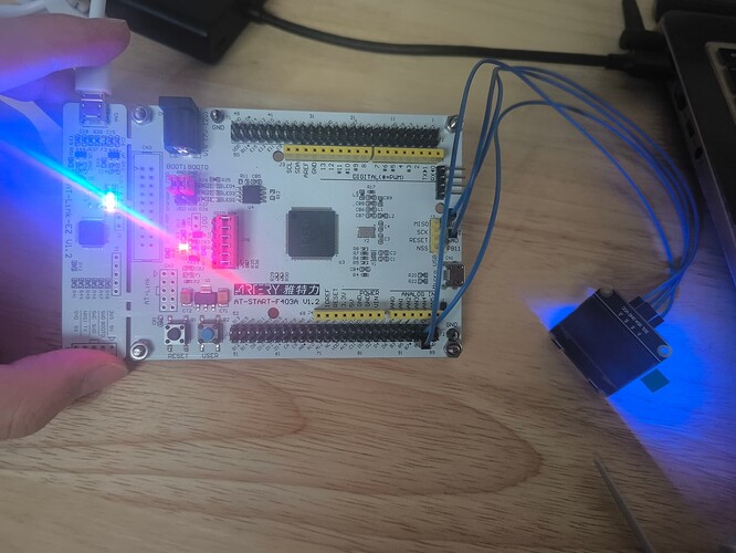 my development board and oled screen